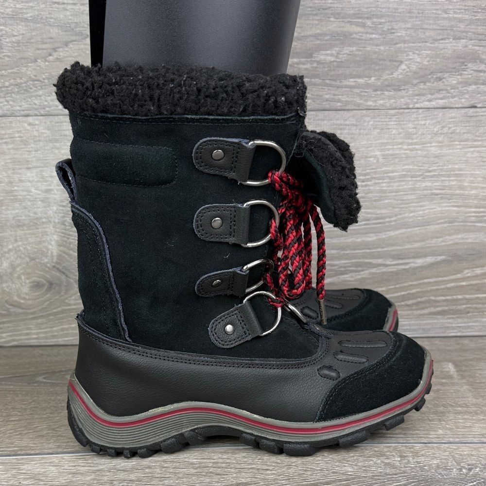 Pajar Alina Women’s Sz 7-7.5/EU 38 Black Red Warm Waterproof Snow Winter Boots